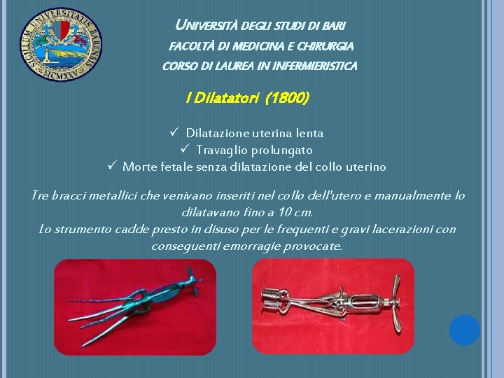 UNIVERSITÀ DEGLI STUDI DI BARI FACOLTÀ DI MEDICINA E CHIRURGIA CORSO DI LAUREA IN