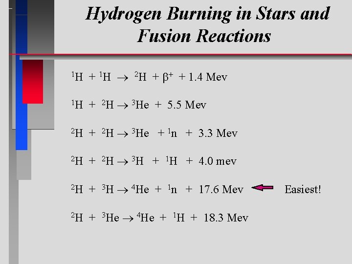 Hydrogen Burning in Stars and Fusion Reactions 1 H + 1 H 2 H Hydrogen Burning in Stars and Fusion Reactions 1 H + 1 H 2 H