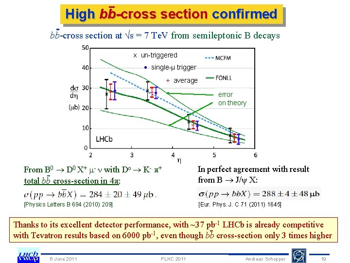 High bb-cross section confirmed bb-cross section at √s = 7 Te. V from semileptonic