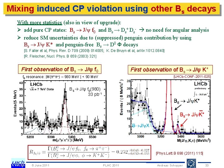 Mixing induced CP violation using other Bs decays With more statistics (also in view