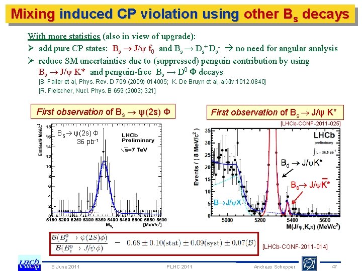 Mixing induced CP violation using other Bs decays With more statistics (also in view