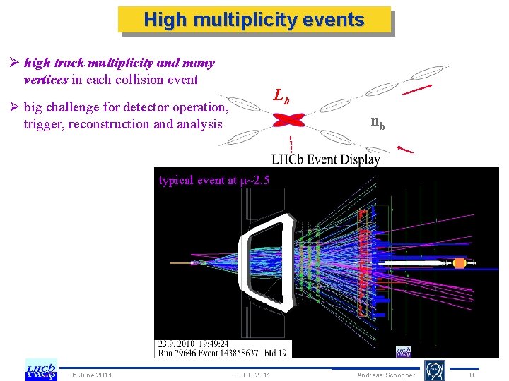 High multiplicity events Ø high track multiplicity and many vertices in each collision event