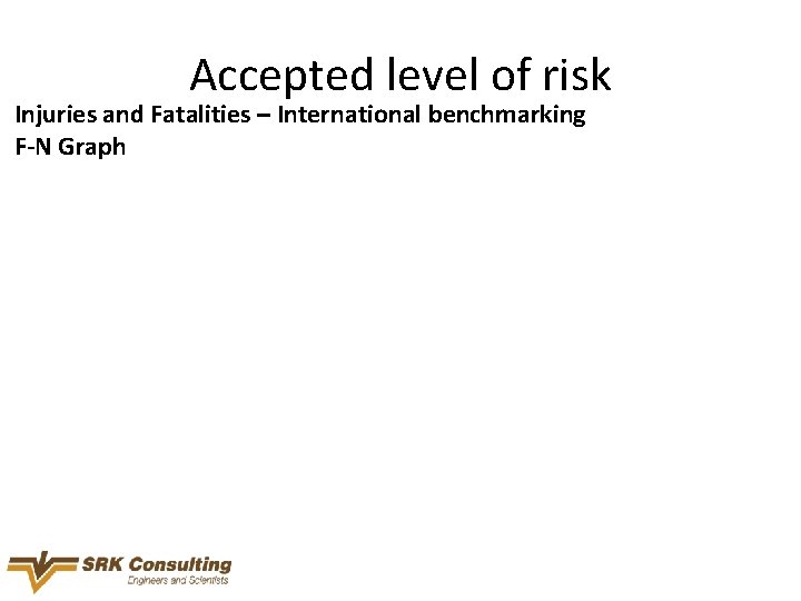 Accepted level of risk Injuries and Fatalities – International benchmarking F-N Graph 