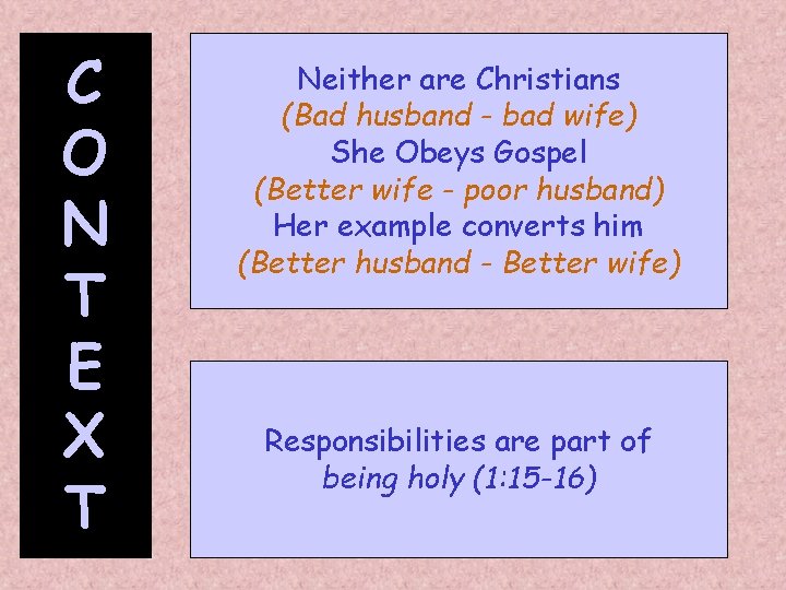 C O N T E X T Neither are Christians (Bad husband - bad