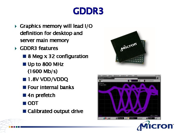 GDDR 3 4 Graphics memory will lead I/O definition for desktop and server main