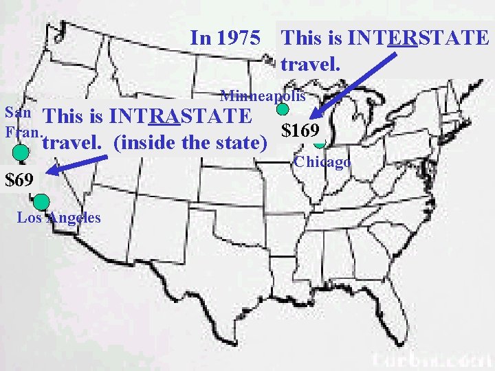 In 1975 This is INTERSTATE travel. San This Fran. Minneapolis is INTRASTATE $169 travel.