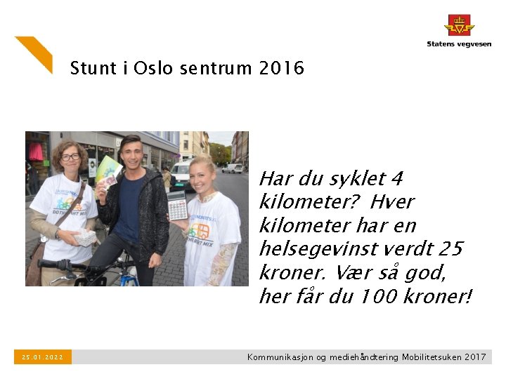 Stunt i Oslo sentrum 2016 Har du syklet 4 kilometer? Hver kilometer har en