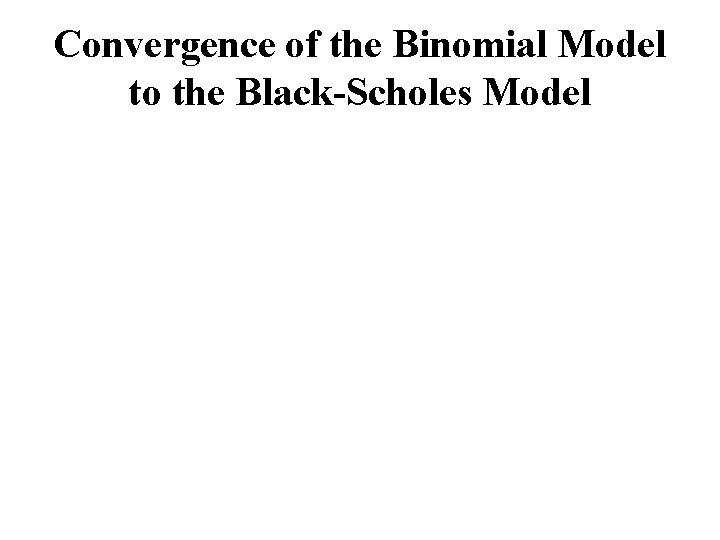 Convergence of the Binomial Model to the Black-Scholes Model 