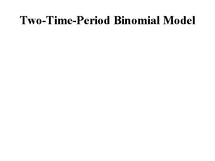 Two-Time-Period Binomial Model 