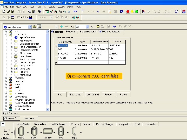 Új komponens (CO 2) definiálása 41 