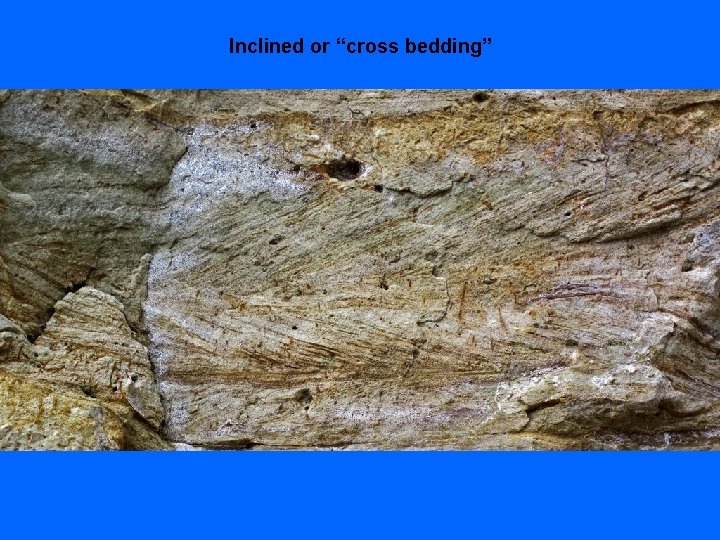 Inclined or “cross bedding” 