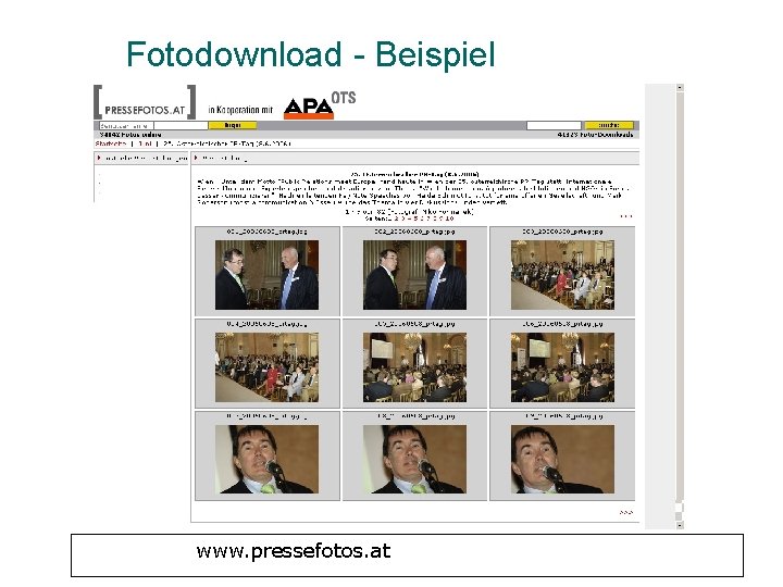 Fotodownload - Beispiel www. pressefotos. at 