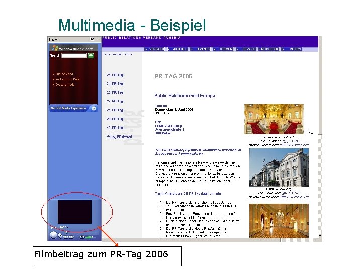 Multimedia - Beispiel Filmbeitrag zum PR-Tag 2006 