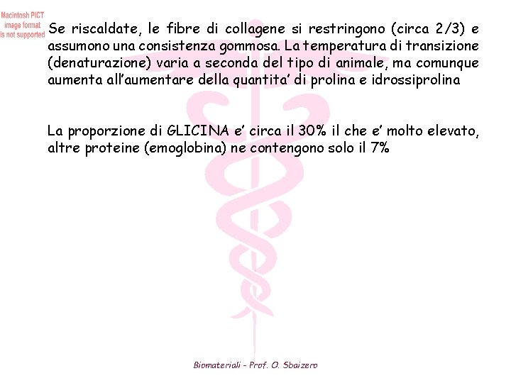 Se riscaldate, le fibre di collagene si restringono (circa 2/3) e assumono una consistenza