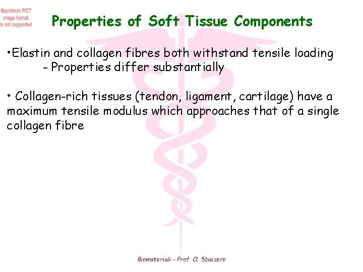 Properties of Soft Tissue Components • Elastin and collagen fibres both withstand tensile loading