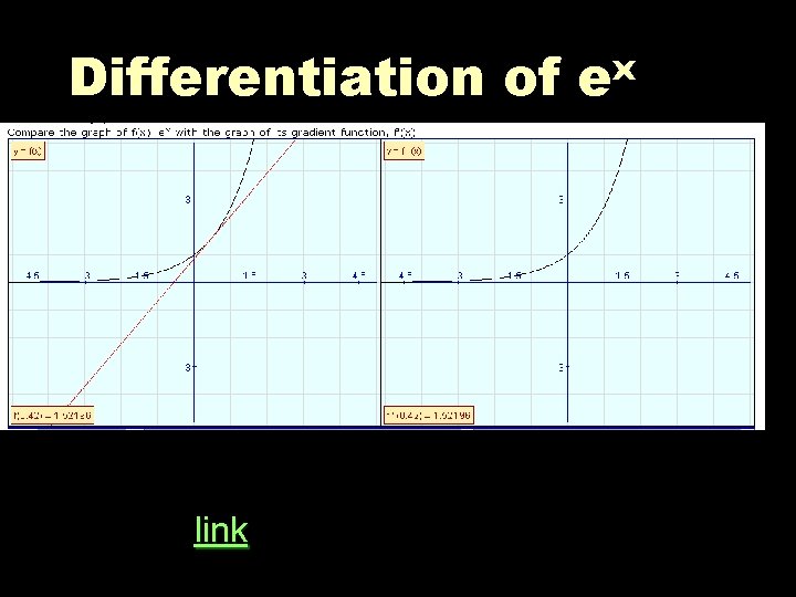 Differentiation of link x e 