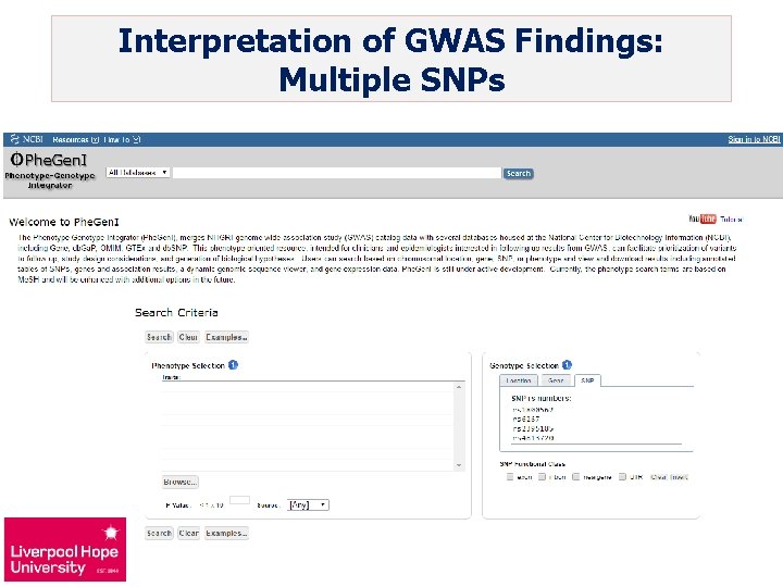 Interpretation of GWAS Findings: Multiple SNPs 