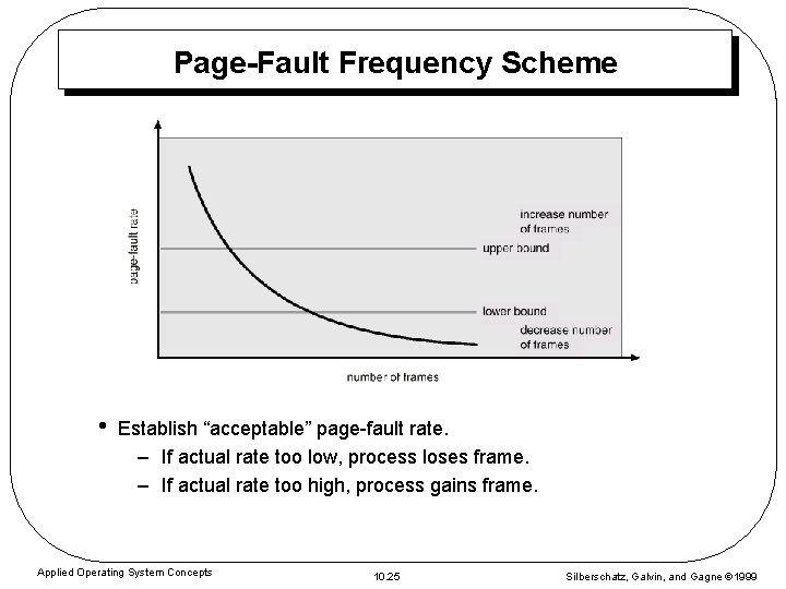 Page-Fault Frequency Scheme • Establish “acceptable” page-fault rate. – If actual rate too low,