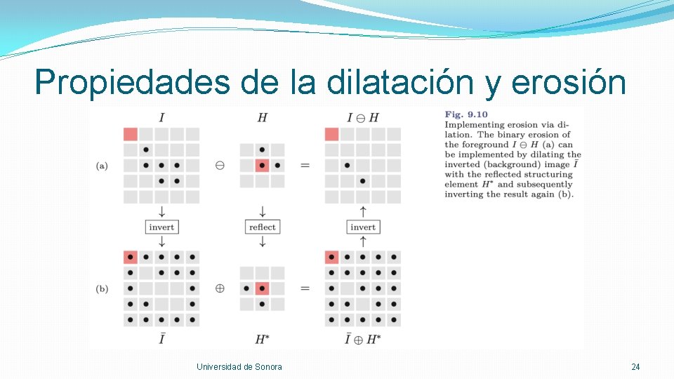 Propiedades de la dilatación y erosión Universidad de Sonora 24 