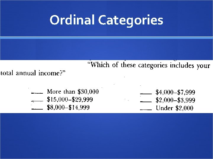Ordinal Categories 