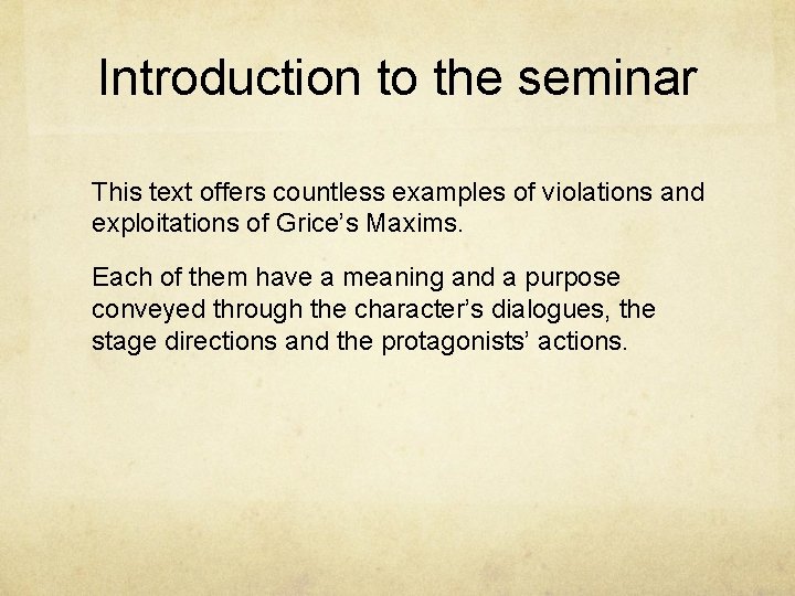 Introduction to the seminar This text offers countless examples of violations and exploitations of