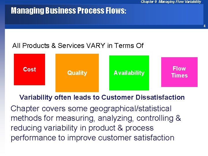 Chapter 9 Managing Flow Variability Managing Business Process Flows: 4 All Products & Services