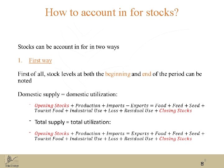 How to account in for stocks? • 8 8 