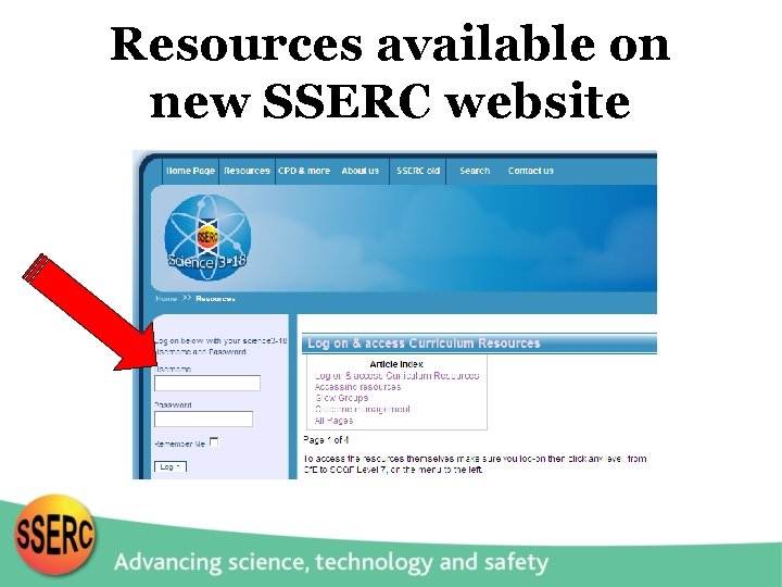 Resources available on new SSERC website 