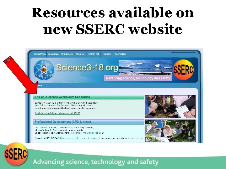 Resources available on new SSERC website 