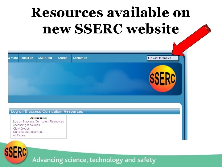 Resources available on new SSERC website 