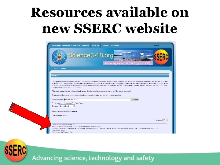 Resources available on new SSERC website 