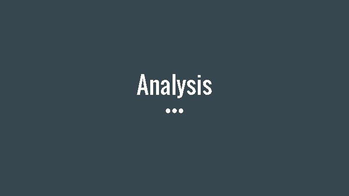 Analysis 