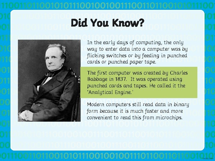 Did You Know? In the early days of computing, the only way to enter