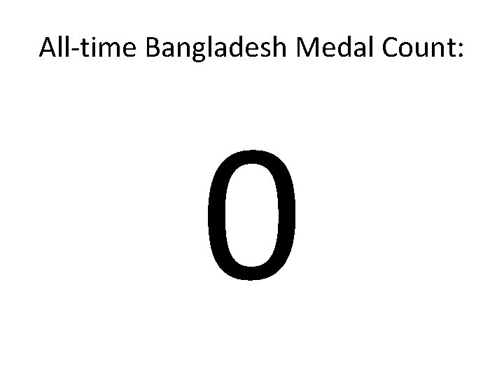All-time Bangladesh Medal Count: 0 