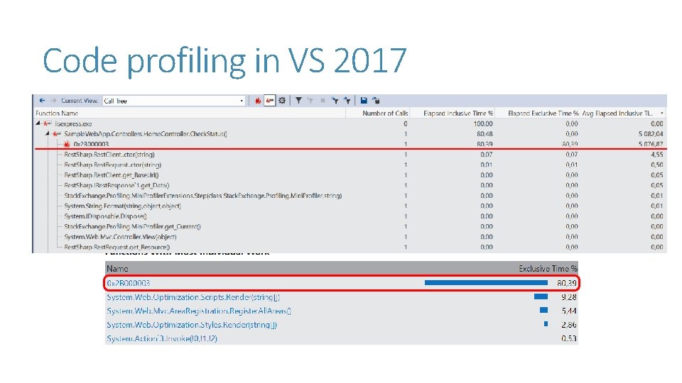 Code profiling in VS 2017 Code profiling in VS 2017