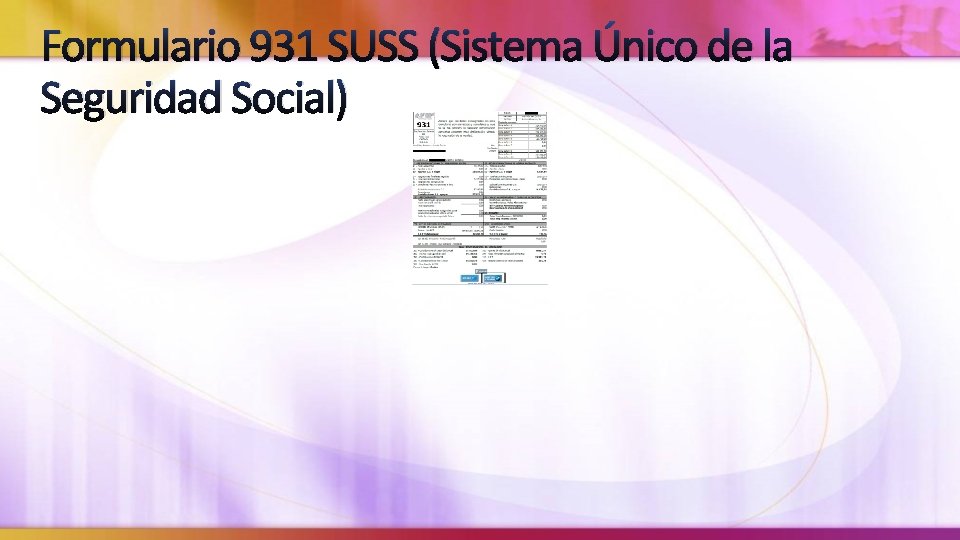 Formulario 931 SUSS (Sistema Único de la Seguridad Social) 