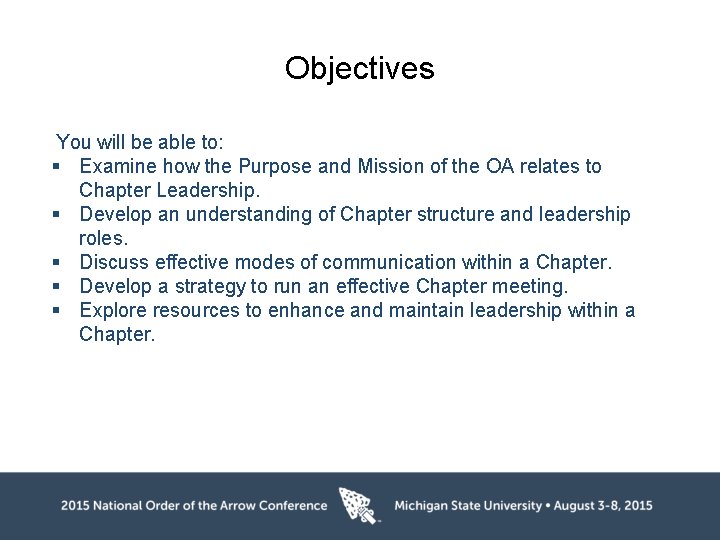Objectives You will be able to: § Examine how the Purpose and Mission of