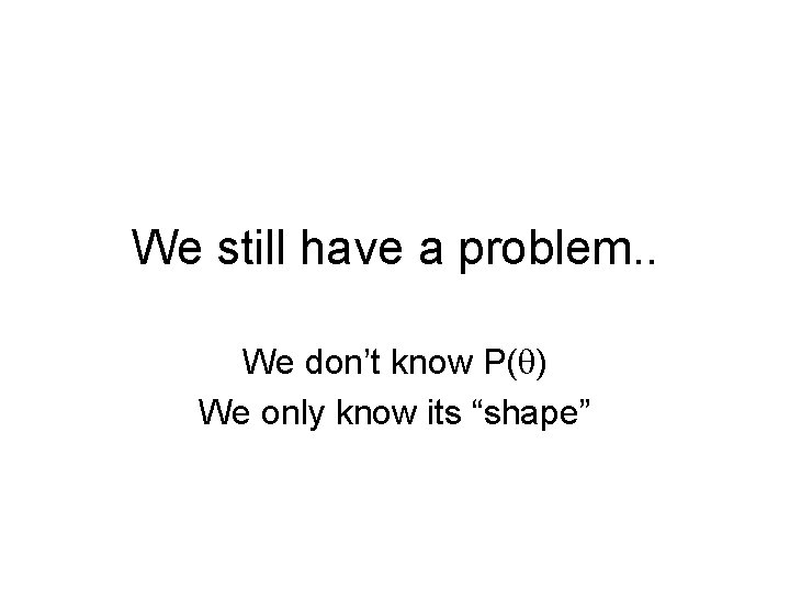 We still have a problem. . We don’t know P(q) We only know its