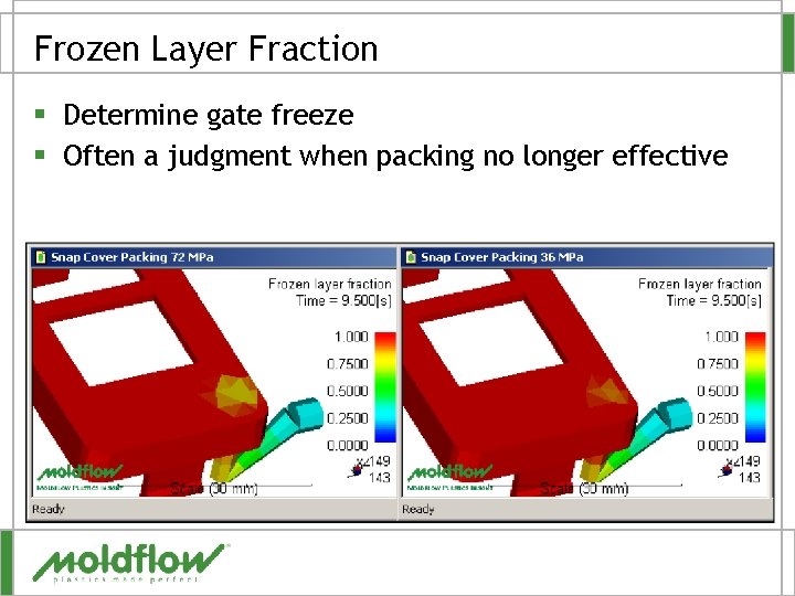 Frozen Layer Fraction § Determine gate freeze § Often a judgment when packing no