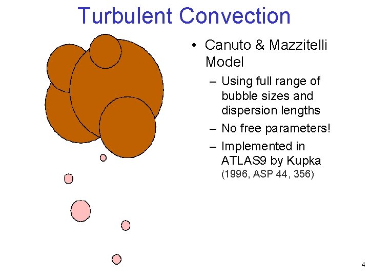 Turbulent Convection • Canuto & Mazzitelli Model – Using full range of bubble sizes