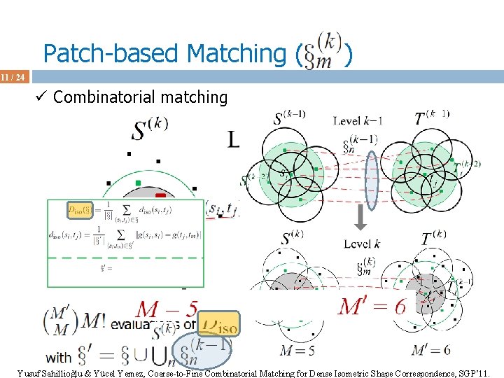 Patch-based Matching ( ) 11 / 24 ü Combinatorial matching greens inherited from level
