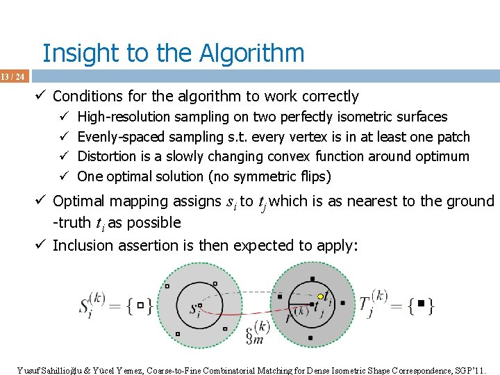 Insight to the Algorithm 13 / 24 ü Conditions for the algorithm to work