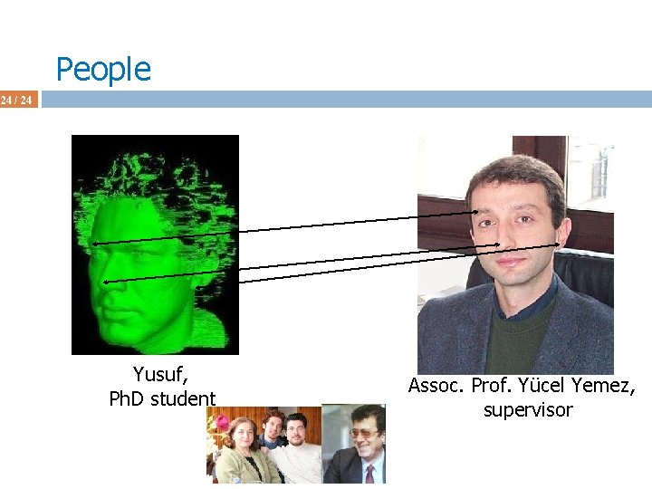 People 24 / 24 Yusuf, Ph. D student Assoc. Prof. Yücel Yemez, supervisor 