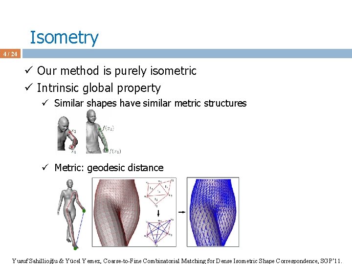 Isometry 4 / 24 ü Our method is purely isometric ü Intrinsic global property