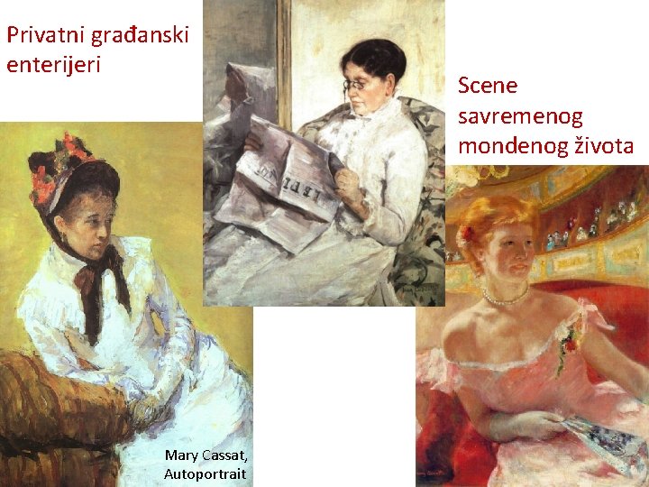 Privatni građanski enterijeri Mary Cassat, Autoportrait Scene savremenog mondenog života 
