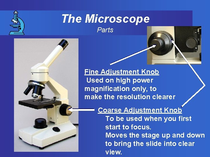The Microscope Parts Fine Adjustment Knob Used on high power magnification only, to make