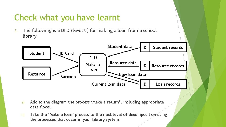 Check what you have learnt 3. The following is a DFD (level 0) for