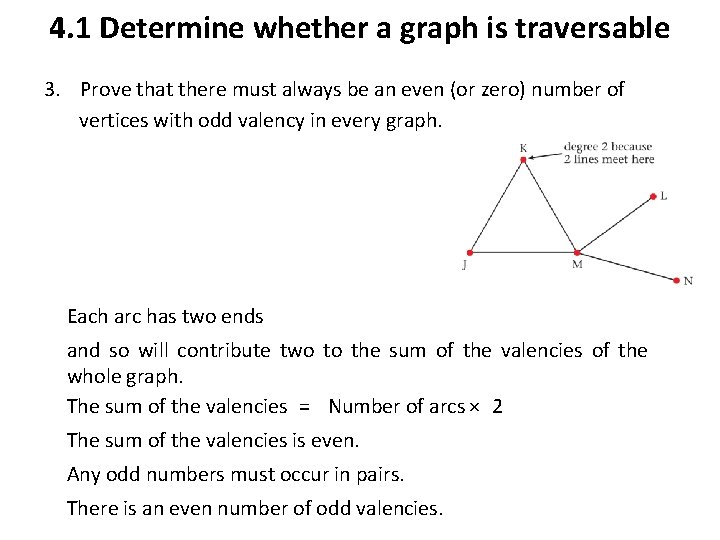 4. 1 Determine whether a graph is traversable 3. Prove that there must always