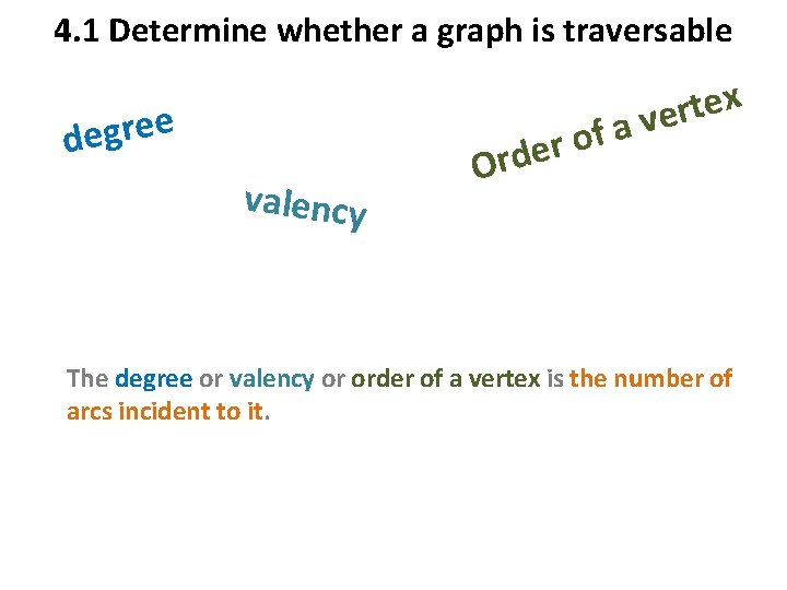 4. 1 Determine whether a graph is traversable e e r g de valency