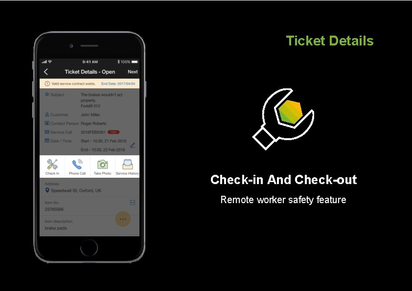 Ticket Details Check-in And Check-out Remote worker safety feature 